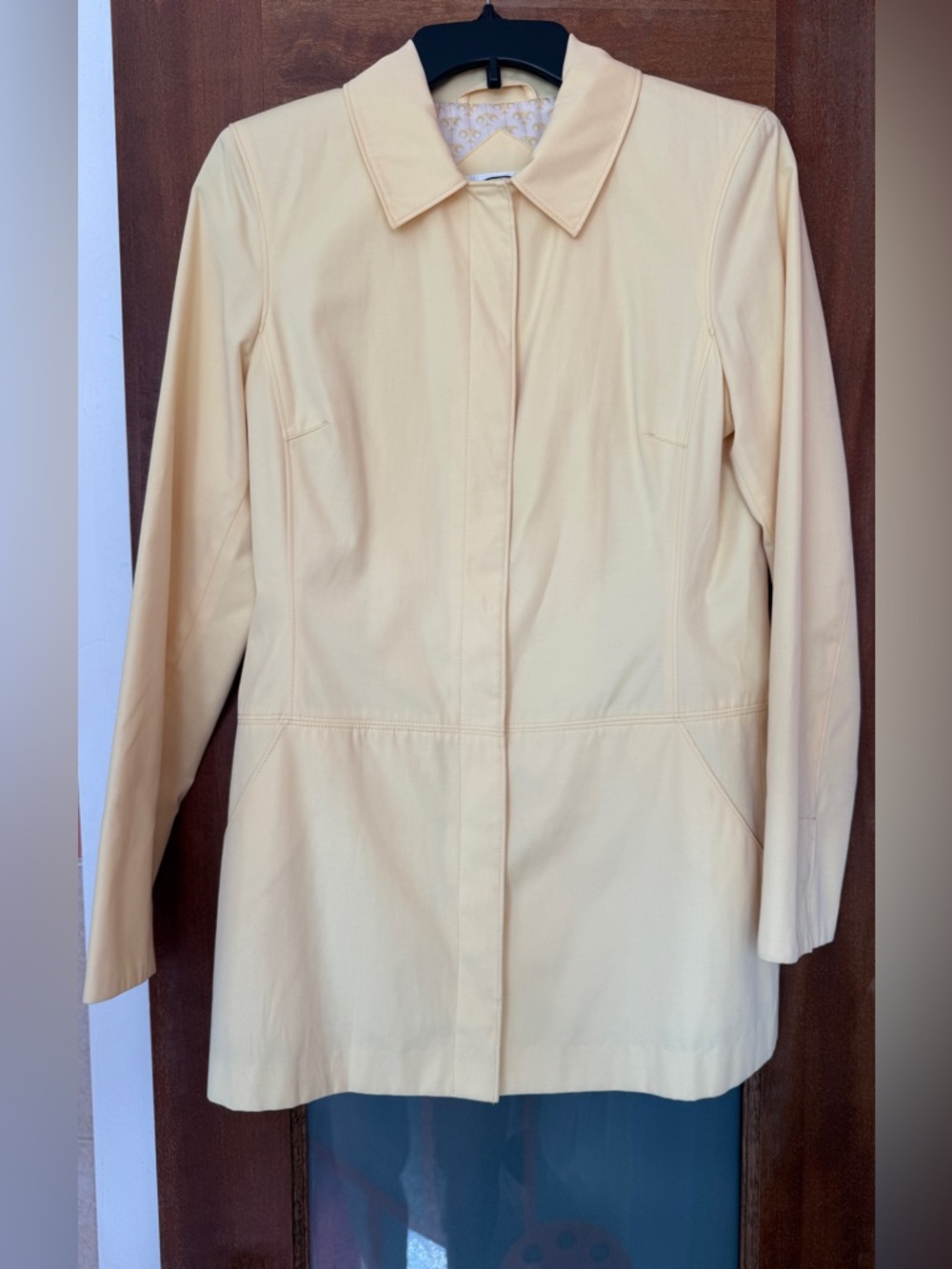 Talbots Petite Women’s Pastel Yellow Short Trench Rain Coat Jacket